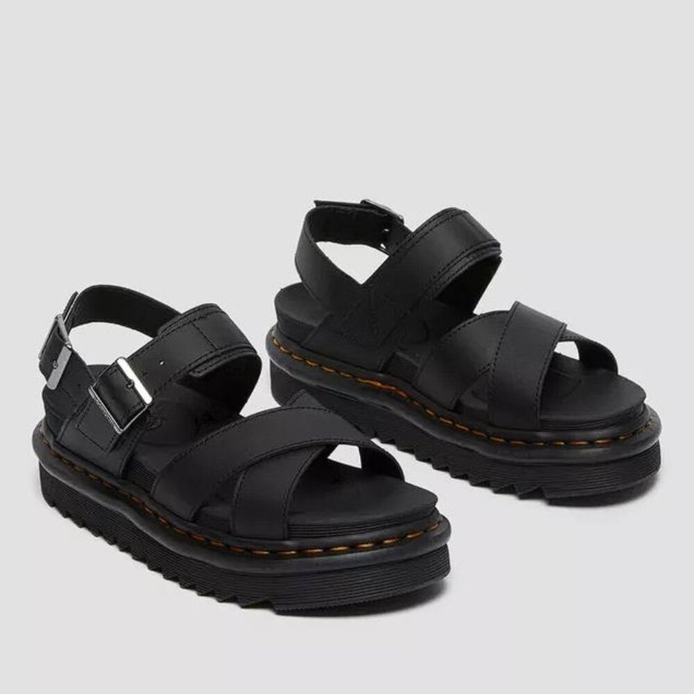 DR. MARTENS Women's Voss II Leather Strap Sandals Size 7 In Black - Picture 8 of 8